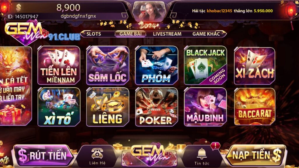 Cổng game bài Gemwin luôn được người chơi tham gia đông đảo