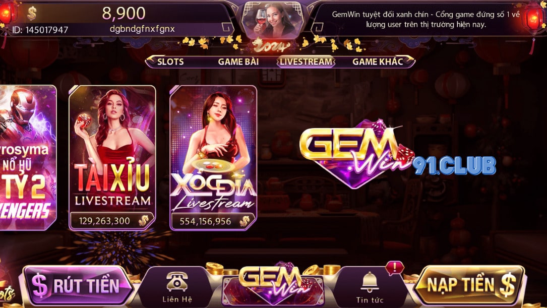 Live casino tại cổng game bài Gemwin