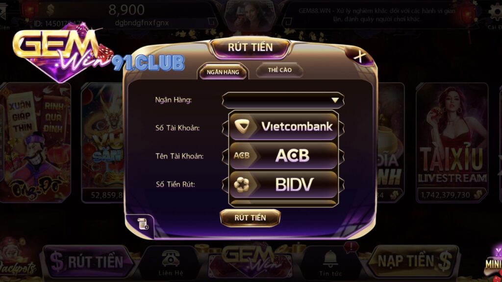 Cách rút tiền Gemwin nhanh chóng và tiện lợi